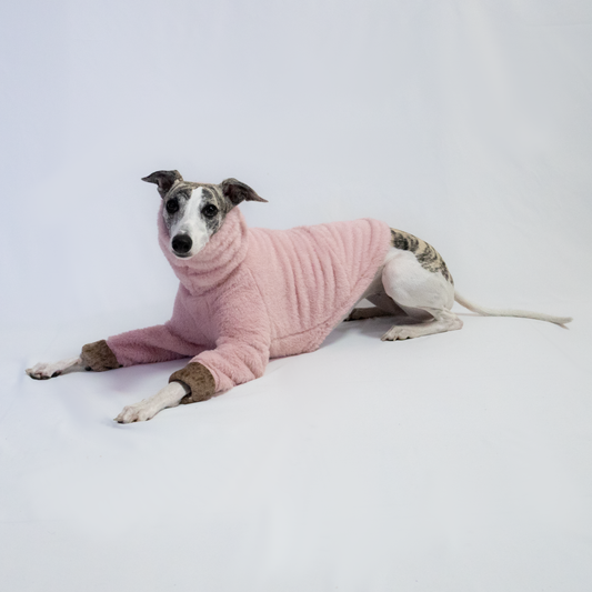 Italian Greyhound & Whippet Eskimo sherpa sweater, pink – dog clothing | Kis olasz agár & whippet Eskimo sherpa pulóver, rózsaszín – kutyaruha | Hound Theory