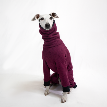 Italian Greyhound & Whippet jumpsuit, plum – dog clothing | Kis olasz agár & whippet kezeslábas, szőlőlila – kutyaruha | Hound Theory