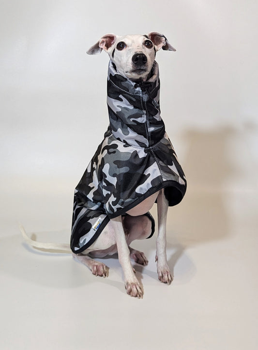 Italian Greyhound & Whippet waterproof coat, white – dog clothing | Kis olasz agár & whippet vízálló kabát, fehér – kutyaruha | Hound Theory
