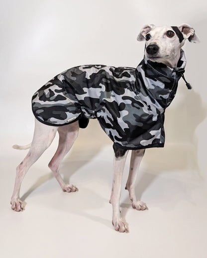 Italian Greyhound & Whippet waterproof coat, white – dog clothing | Kis olasz agár & whippet vízálló kabát, fehér – kutyaruha | Hound Theory